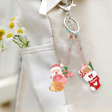 Load image into Gallery viewer, 6PCS Double Sided Diamond Painting Keychain (Xmas Stocking Critter #1)
