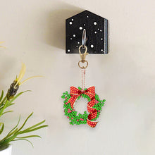 Load image into Gallery viewer, 4PCS Double Sided Diamond Painting Keychain (Xmas Stocking Critter #4)