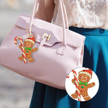 Load image into Gallery viewer, 4PCS Double Sided Diamond Painting Keychain (Xmas Stocking Critter #4)