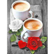 Load image into Gallery viewer, Diamond Painting - Full Round - roses and coffee (30*40CM)
