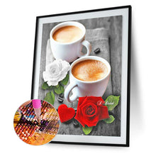 Load image into Gallery viewer, Diamond Painting - Full Round - roses and coffee (30*40CM)