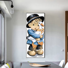 Load image into Gallery viewer, Diamond Painting - Full Round - boy with goose (30*75CM)