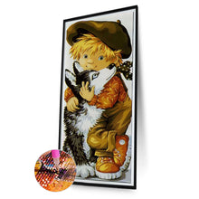 Load image into Gallery viewer, Diamond Painting - Full Round - boy and puppy (30*75CM)