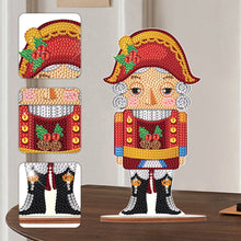 Load image into Gallery viewer, Wooden Crystal Painting Desktop Kit Diamond Art Table Decor (Xmas Nutcracker #1)