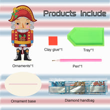 Load image into Gallery viewer, Wooden Crystal Painting Desktop Kit Diamond Art Table Decor (Xmas Nutcracker #1)