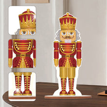 Load image into Gallery viewer, Wooden Crystal Painting Desktop Kit Diamond Art Table Decor (Xmas Nutcracker #2)