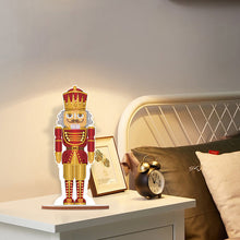 Load image into Gallery viewer, Wooden Crystal Painting Desktop Kit Diamond Art Table Decor (Xmas Nutcracker #2)