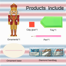 Load image into Gallery viewer, Wooden Crystal Painting Desktop Kit Diamond Art Table Decor (Xmas Nutcracker #2)