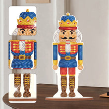 Load image into Gallery viewer, Wooden Crystal Painting Desktop Kit Diamond Art Table Decor (Xmas Nutcracker #3)