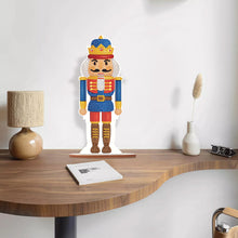 Load image into Gallery viewer, Wooden Crystal Painting Desktop Kit Diamond Art Table Decor (Xmas Nutcracker #3)