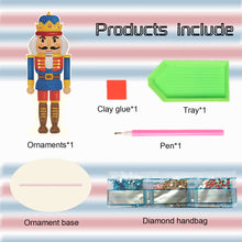 Load image into Gallery viewer, Wooden Crystal Painting Desktop Kit Diamond Art Table Decor (Xmas Nutcracker #3)