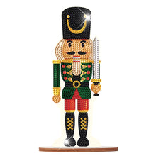 Load image into Gallery viewer, Wooden Crystal Painting Desktop Kit Diamond Art Table Decor (Xmas Nutcracker #4)