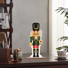 Load image into Gallery viewer, Wooden Crystal Painting Desktop Kit Diamond Art Table Decor (Xmas Nutcracker #4)