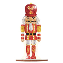 Load image into Gallery viewer, Wooden Crystal Painting Desktop Kit Diamond Art Table Decor (Xmas Nutcracker #5)
