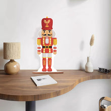 Load image into Gallery viewer, Wooden Crystal Painting Desktop Kit Diamond Art Table Decor (Xmas Nutcracker #5)