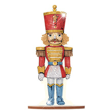 Load image into Gallery viewer, Wooden Crystal Painting Desktop Kit Diamond Art Table Decor (Xmas Nutcracker #6)