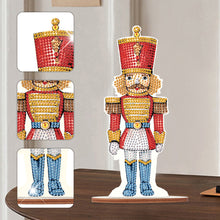 Load image into Gallery viewer, Wooden Crystal Painting Desktop Kit Diamond Art Table Decor (Xmas Nutcracker #6)