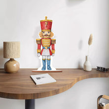 Load image into Gallery viewer, Wooden Crystal Painting Desktop Kit Diamond Art Table Decor (Xmas Nutcracker #6)