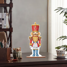 Load image into Gallery viewer, Wooden Crystal Painting Desktop Kit Diamond Art Table Decor (Xmas Nutcracker #6)