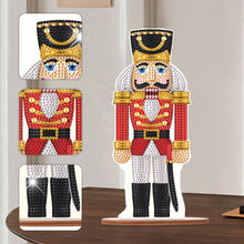 Load image into Gallery viewer, Wooden Crystal Painting Desktop Kit Diamond Art Table Decor (Xmas Nutcracker #7)