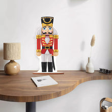 Load image into Gallery viewer, Wooden Crystal Painting Desktop Kit Diamond Art Table Decor (Xmas Nutcracker #7)