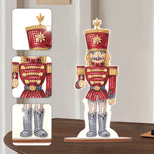 Load image into Gallery viewer, Wooden Crystal Painting Desktop Kit Diamond Art Table Decor(Xmas Nutcracker #10)