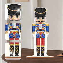 Load image into Gallery viewer, Wooden Crystal Painting Desktop Kit Diamond Art Table Decor(Xmas Nutcracker #13)
