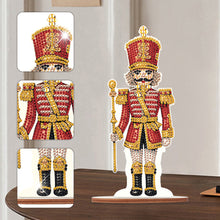 Load image into Gallery viewer, Wooden Crystal Painting Desktop Kit Diamond Art Table Decor(Xmas Nutcracker #14)