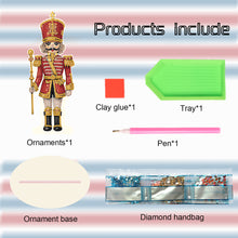 Load image into Gallery viewer, Wooden Crystal Painting Desktop Kit Diamond Art Table Decor(Xmas Nutcracker #14)