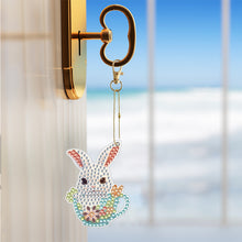 Load image into Gallery viewer, 6PCS Double Sided Special Shape Diamond Painting Keychain (Cute Bunny)