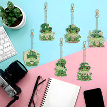 Load image into Gallery viewer, 6PCS Double Sided Special Shape Diamond Painting Keychain (Cute Frog)
