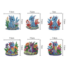 Load image into Gallery viewer, 6PCS Double Sided Special Shape Diamond Painting Keychain (Flowers Dinosaur)