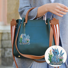 Load image into Gallery viewer, 6PCS Double Sided Special Shape Diamond Painting Keychain (Flowers Dinosaur)