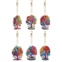 Load image into Gallery viewer, 6PCS Double Sided Special Shape Diamond Painting Keychain (Tree of Life)