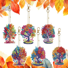 Load image into Gallery viewer, 6PCS Double Sided Special Shape Diamond Painting Keychain (Tree of Life)