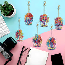 Load image into Gallery viewer, 6PCS Double Sided Special Shape Diamond Painting Keychain (Tree of Life)