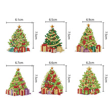 Load image into Gallery viewer, 6PCS Double Sided Special Shape Diamond Painting Keychain (Christmas Tree)
