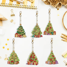 Load image into Gallery viewer, 6PCS Double Sided Special Shape Diamond Painting Keychain (Christmas Tree)