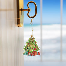 Load image into Gallery viewer, 6PCS Double Sided Special Shape Diamond Painting Keychain (Christmas Tree)