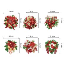 Load image into Gallery viewer, 6PCS Double Sided Special Shape Diamond Painting Keychain (Christmas Wreath)