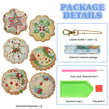 Load image into Gallery viewer, 6PCS Double Sided Special Shape Diamond Painting Keychain (Christmas Cracker)