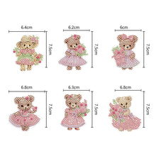 Load image into Gallery viewer, 6PCS Double Sided Special Shape Diamond Painting Keychain (Cute Bear #10)