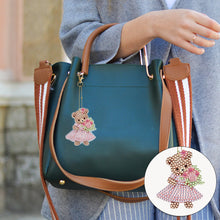 Load image into Gallery viewer, 6PCS Double Sided Special Shape Diamond Painting Keychain (Cute Bear #10)