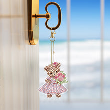 Load image into Gallery viewer, 6PCS Double Sided Special Shape Diamond Painting Keychain (Cute Bear #10)