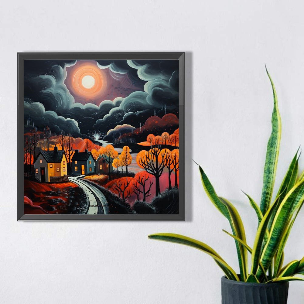 AB Diamond Painting - Full Square - full moon night scene (30*30CM)