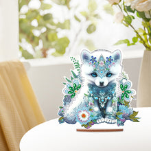 Load image into Gallery viewer, Wooden Round Diamond Painting Desktop Diamond Art Table Decor (White Bear)