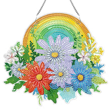 Load image into Gallery viewer, Christmas Special Shaped+Round Diamond Painting Wall Decor Wreath Rainbow Flower