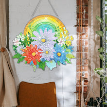 Load image into Gallery viewer, Christmas Special Shaped+Round Diamond Painting Wall Decor Wreath Rainbow Flower