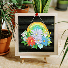 Load image into Gallery viewer, Christmas Special Shaped+Round Diamond Painting Wall Decor Wreath Rainbow Flower