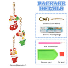 Load image into Gallery viewer, 3PCS Diamond Painting Keychain Double Sided Rhinestone Painting Keychain Pendant